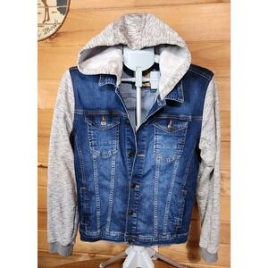 Defacto Hooded Jacket Men's Small Denim Cotton Sleeve. Slim Fit